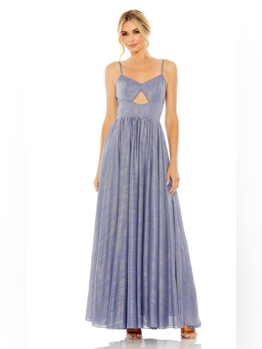 Mac Duggal Metallic Cut Out Maxi Dress - Picture 1 of 3